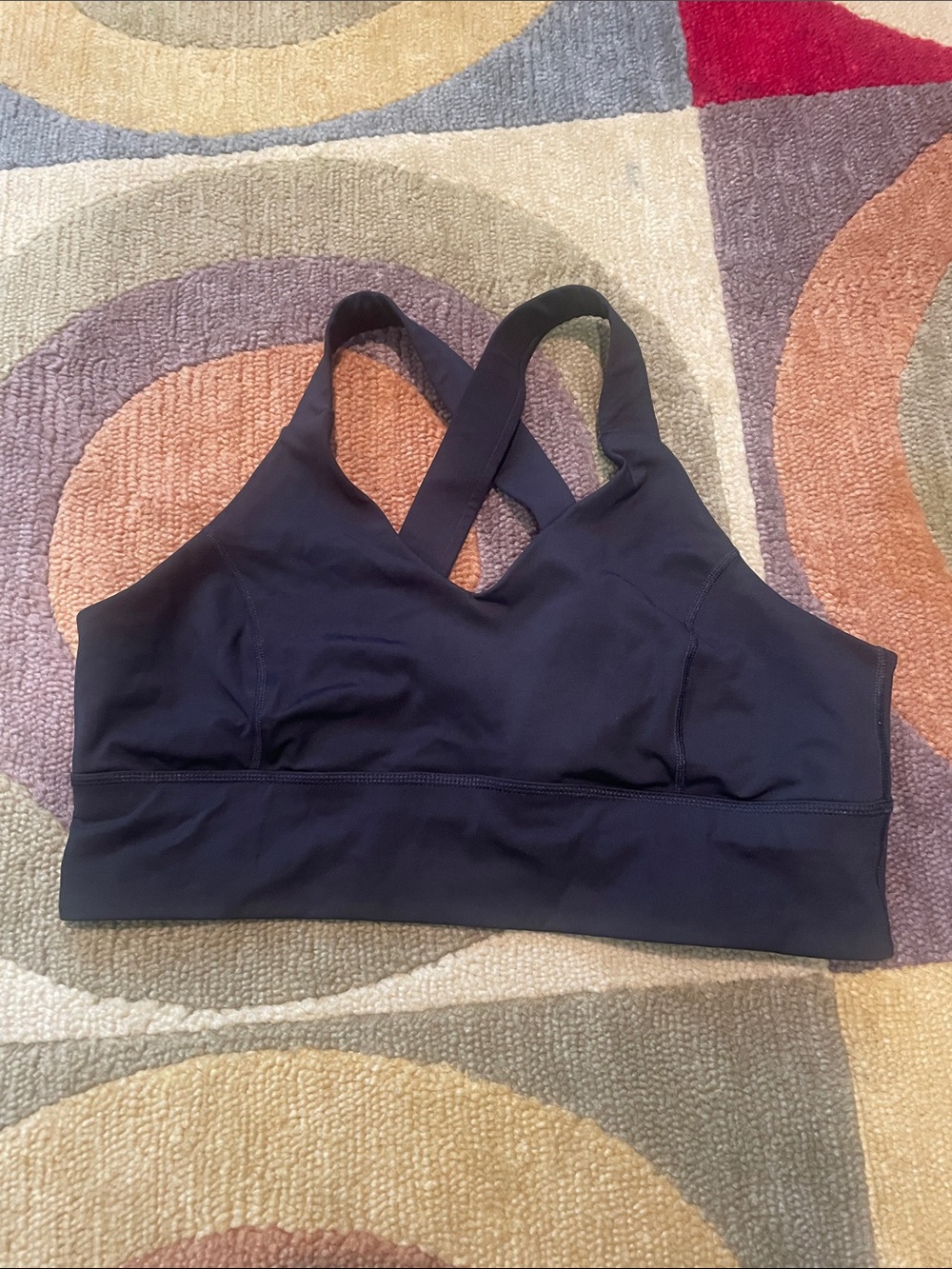 Avia Black Cross-Back Sports Bra Top, XXL, (20), Athleisure